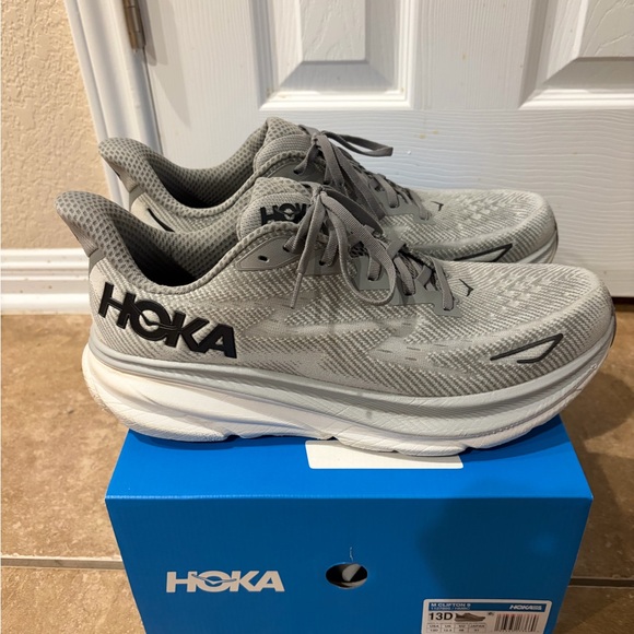 Hoka Clifton 9 Light Gray Men’s Shoes Size 13 - Picture 2 of 10